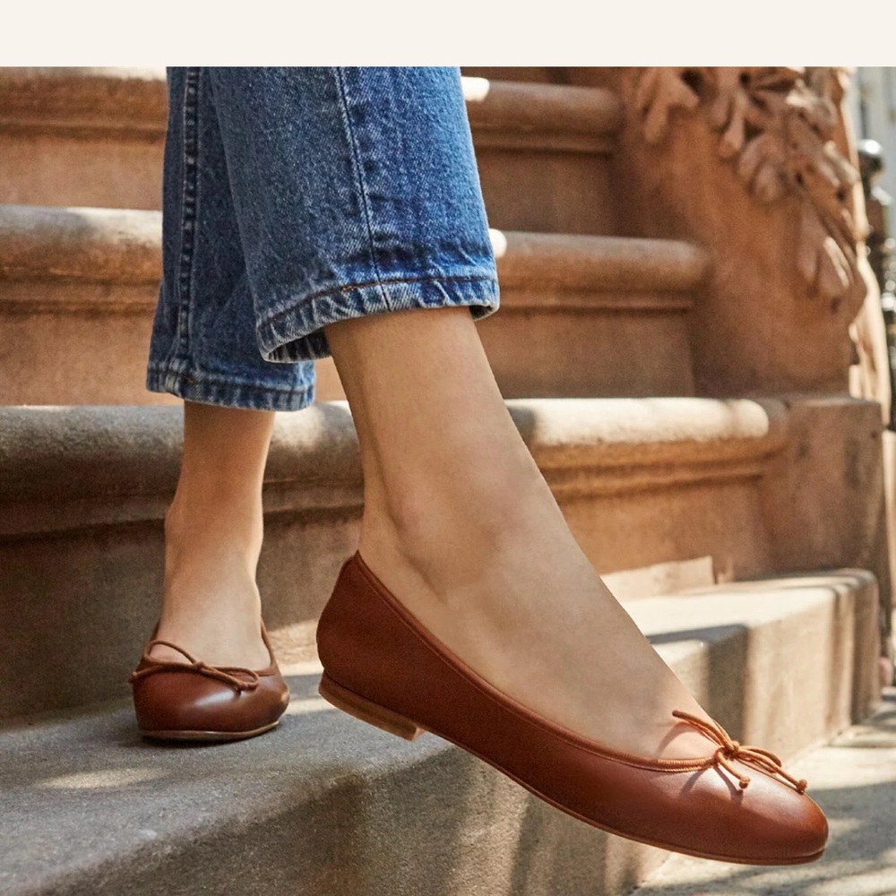 Margaux Demi Ballet Flats in Saddle Nappa - Picture 2 of 7